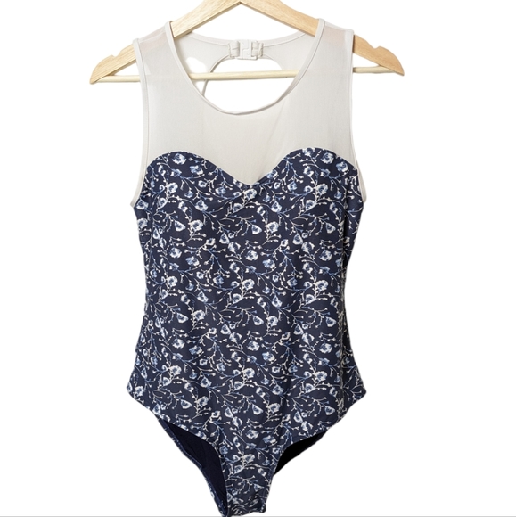 niptuck Swim Niptuck Swim Blue White Floral One Piece Swimsuit